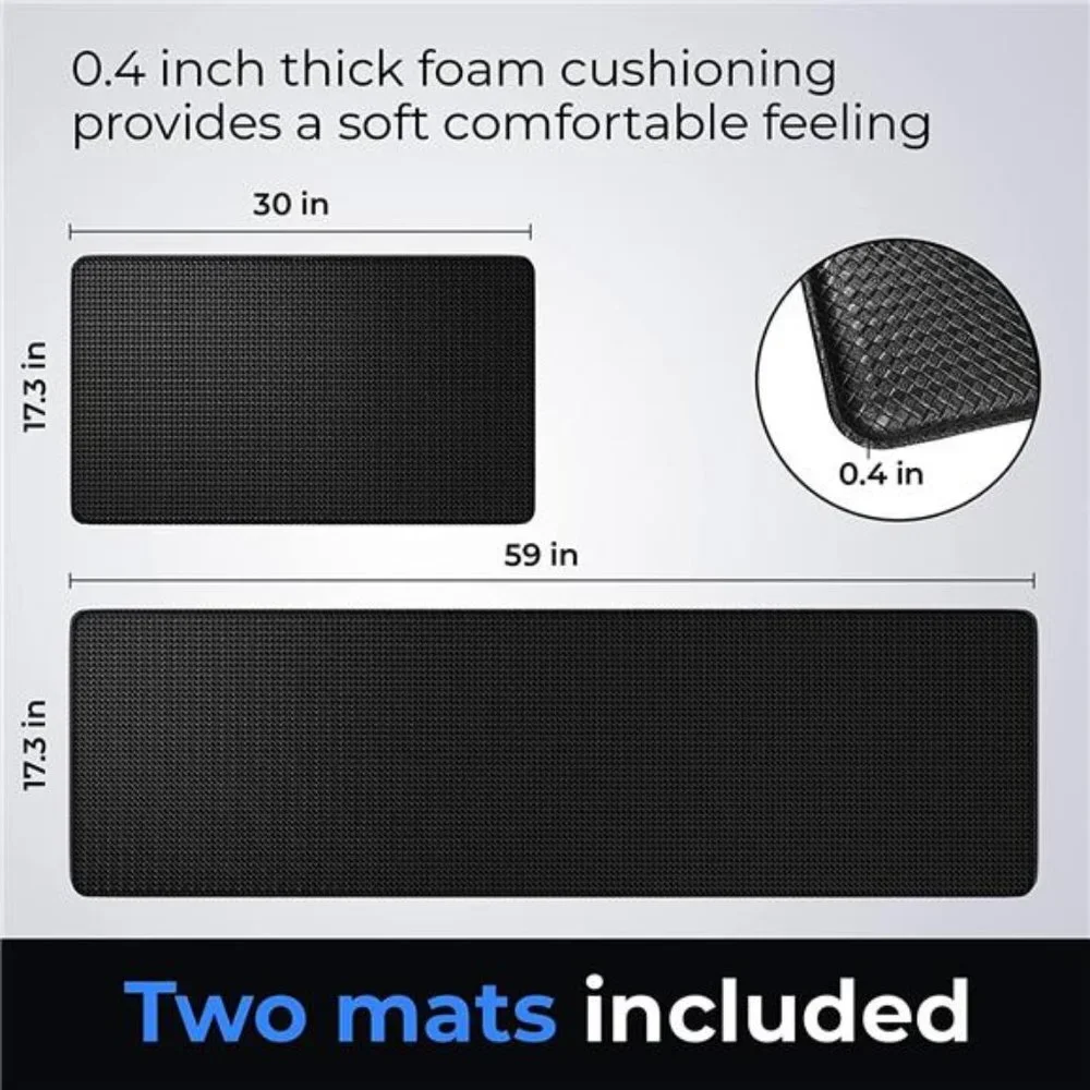 2 Piece Set, Foam Cushioned Rugs, Comfort Standing Desk Mats,17.3x30.3 & 17.3x59